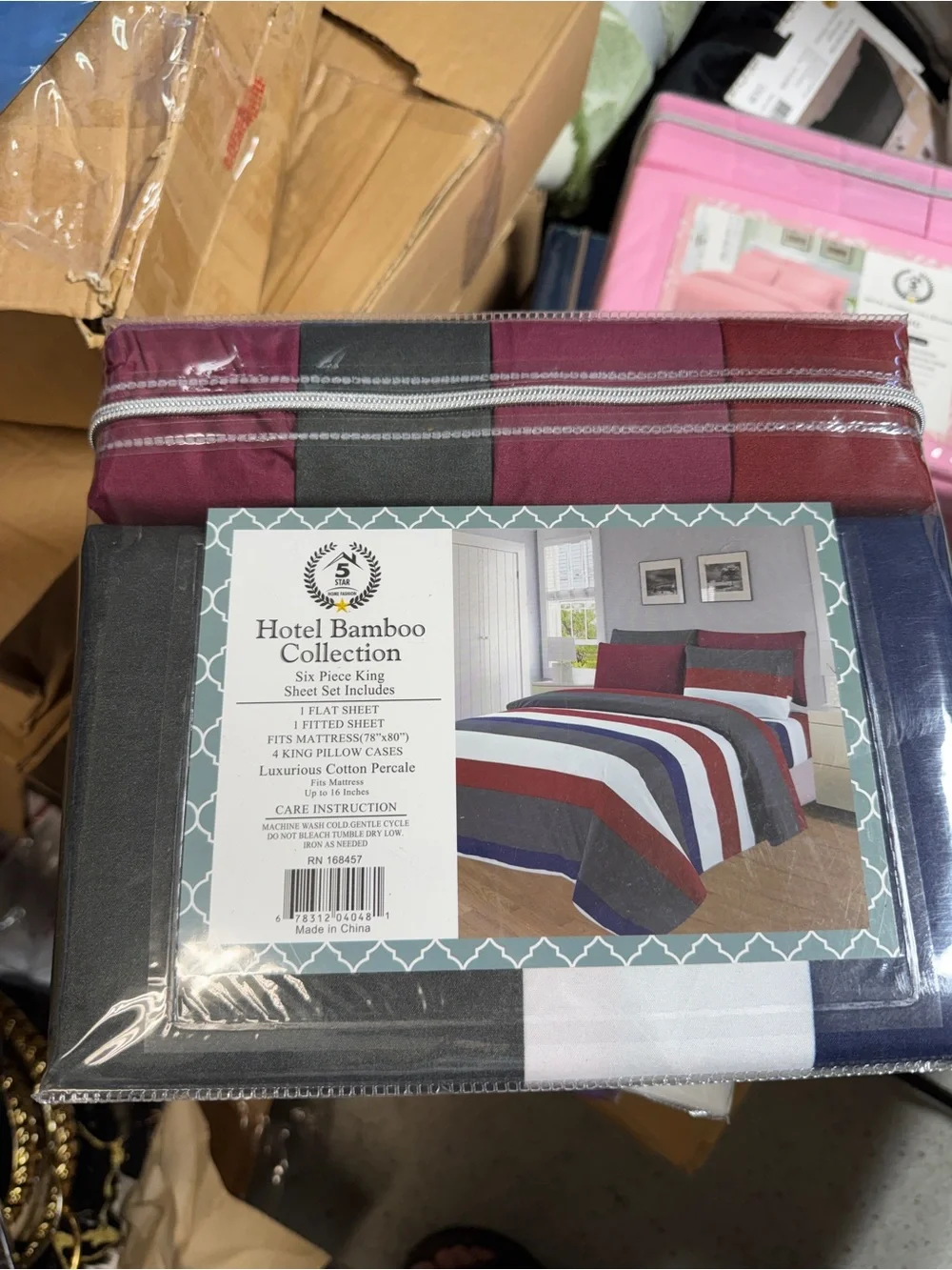 King Sheet Set - Burgundy, Navy, Gray, White